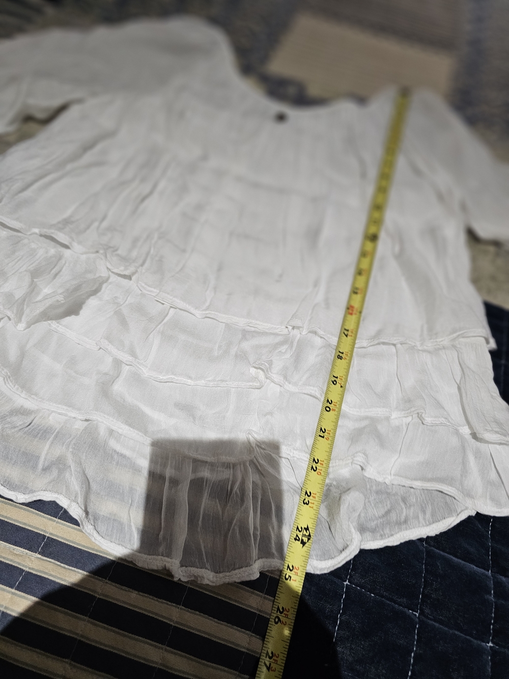 Tempo Paris White Layered Peasant Blouse - Picture 9 of 9